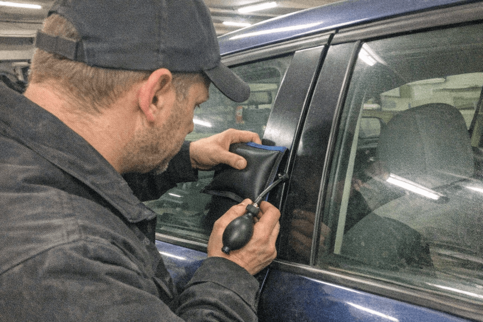 Behutsame Entriegelung einer verschlossenen Autotür mit Spezialluftkissen